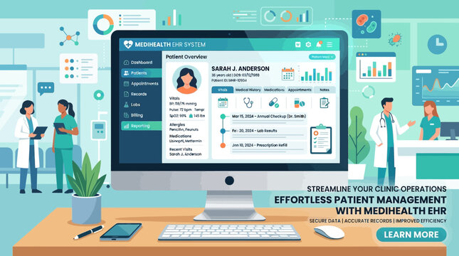 Modern Healthcare EHR System Interface