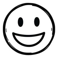 Fototapeta premium Handdrawn style happy smiley face expressing joy and positive emotion, perfect for use in digital communication, social media posts, or graphic design projects.