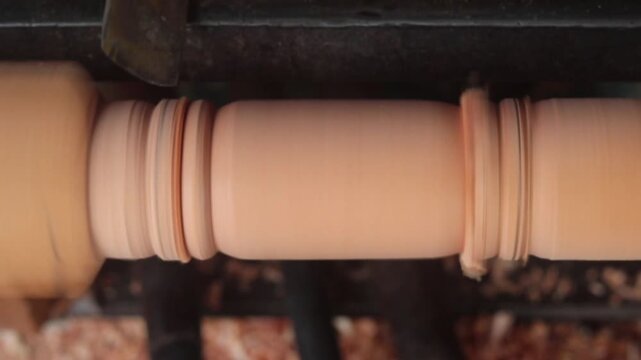 Wood Lathe Machine Wood Turning Process  Creative Woodworking Skills and Tools

