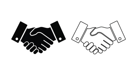 Fototapeta premium two hands shaking in black and white Vector