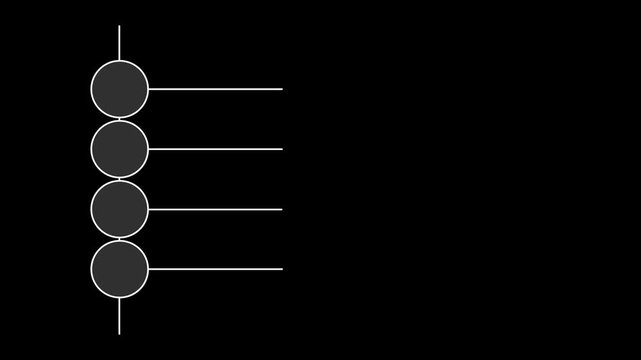 Classification icons animation video on black background. Data filtering illustration. class. 4K ,...