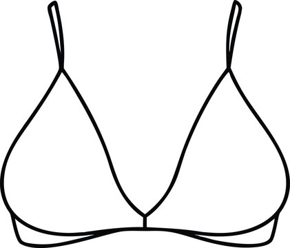 Clean line art depiction of a stylish and comfortable bralette type bra