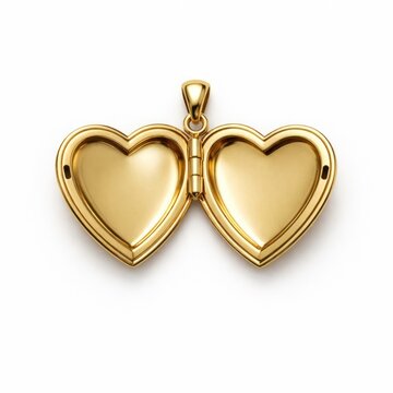 Golden heart-shaped locket open