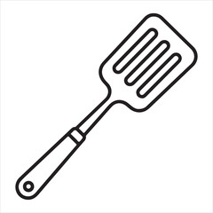Naklejka premium A black and white drawing of a spatula