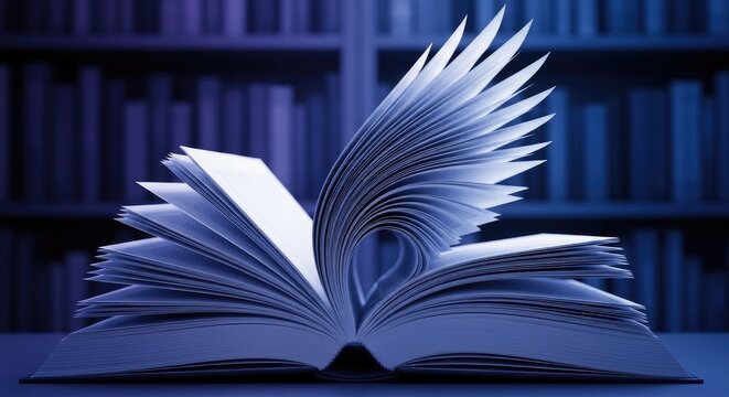 World book day open book with wings celebrating the magic of reading and imagination