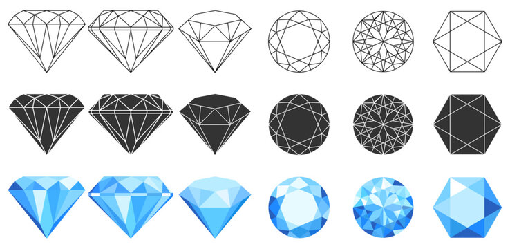 Diamond vector image. A realistic image of a crystal gemstone for your design. An element of luxury and wealth for a jewelry store.