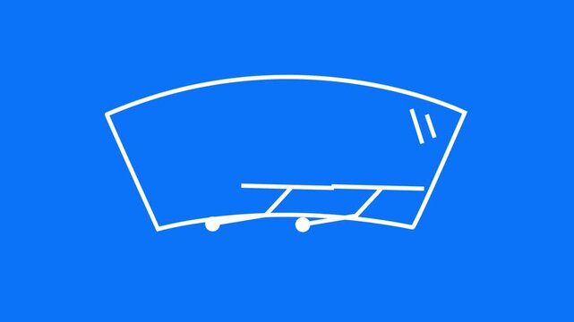 Outline Art Windshield Wiper Animation Blue Screen Vector Car Wiper Motion Design