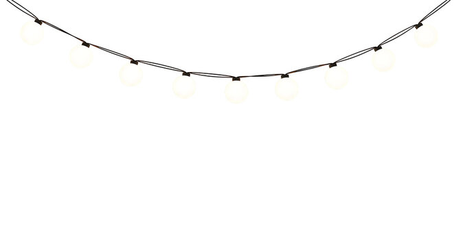 A string of fairy lights with small bulbs PNG isolated on transparent background