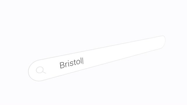 Typing Bristol Into Computer Search Bar - Close Up