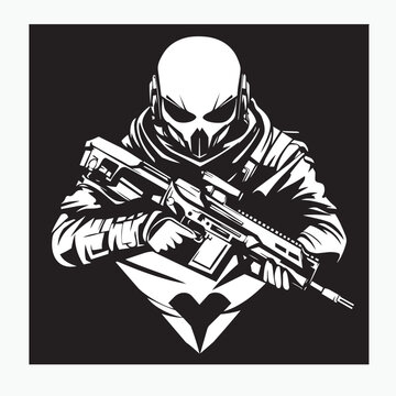special forces emblem with rifle