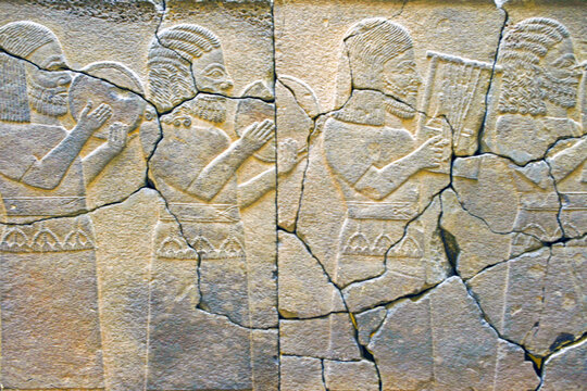 Late Hittite Aramaic Style Stone Relief with Musicians, Istanbul Archaeological Museum