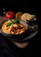 Fresh pasta with creamy sauce – homemade meal