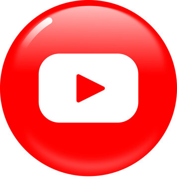 YouTube Glossy Sphere Icon with Soft Reflection &ndash; Rounded Red Bubble Play UI Element