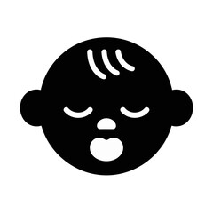 Obraz premium Vector of a sleeping baby's face with closed eyes and peaceful expression