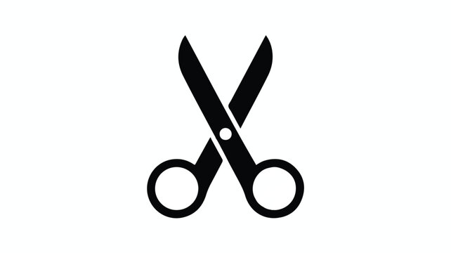 scissors icon with crossed blades and round handles