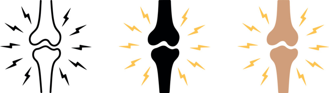 Bone pain vector showing knee inflammation with orthopedic health icon for joint arthritis and medical healthcare concept illustration