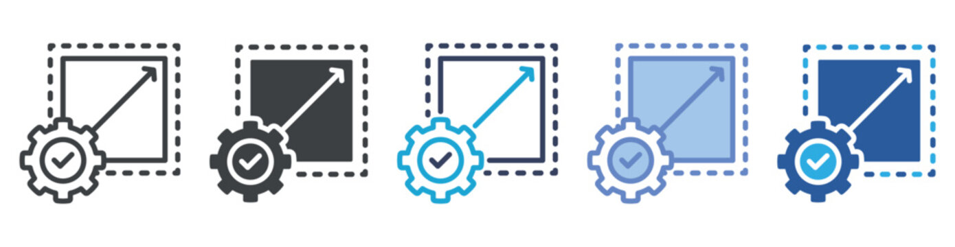 Scalability icon set multiple style collection