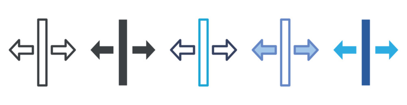 Horizontal Scaling icon set multiple style collection