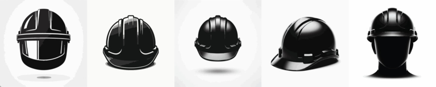 Vector silhouette of construction helmet