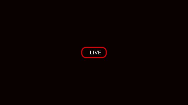 Red button live streaming icon animation with alpha channel, Animated red button live streaming with transparent background. live streaming and broadcast icon with alpha channel in 4k.