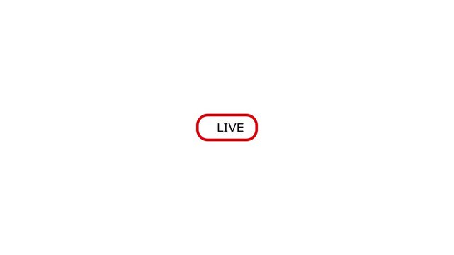 live streaming icon animation on white background.. Live button symbol for broadcasting, streaming. Stream online with TV shows and perfect for ..