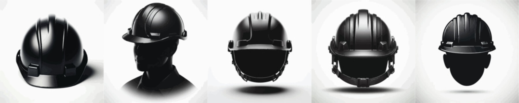 Vector silhouette of construction helmet