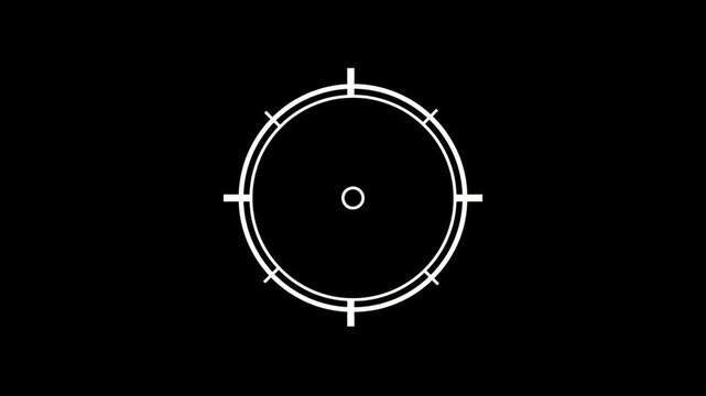 A minimalist depiction of a white clock face with hands pointing to ten o clock against a solid black background