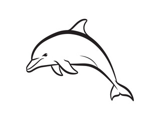 Black dolphin icon, marine animal illustration, aquatic mammal, vector graphic isolated on White Background © ALAMGIR
