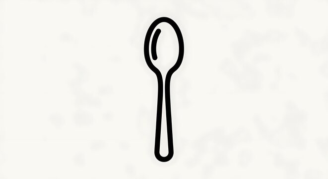 Spoon icon black outline drawing.