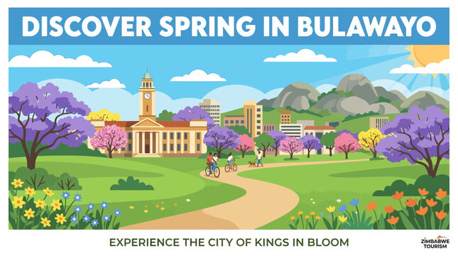 Bulawayo in Spring City Scenery and Jacaranda Trees
