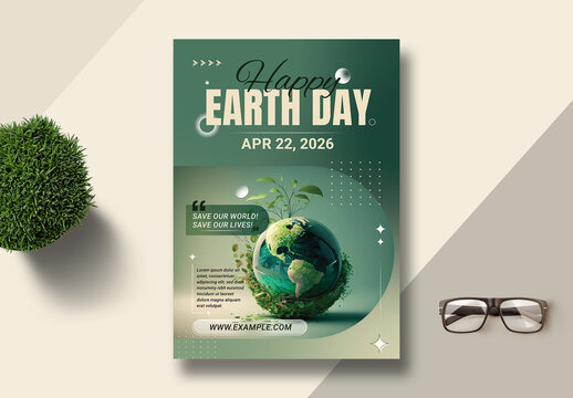 Earth Day Celebration Poster And Flyer Layout