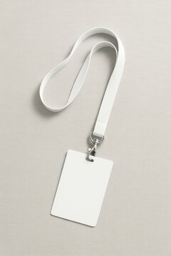 Blank ID badge with lanyard