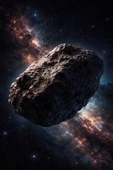 Fototapeta premium Asteroid floating in cosmic space.