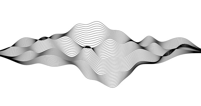 Geography wave element for design Analog frequency Sound track line on White background