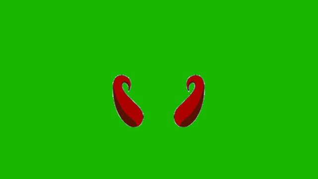 red devil horn on green screen