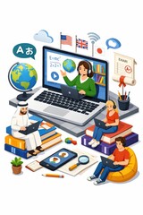 Fototapeta premium online learning, education, e-learning