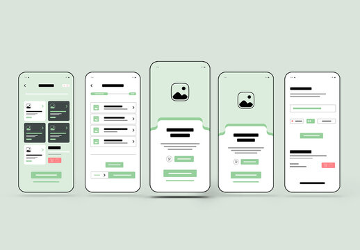 Mobile App Wireframe UI Kit Template