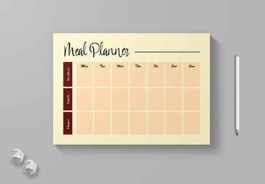 Weekly Meal Planner Template Design