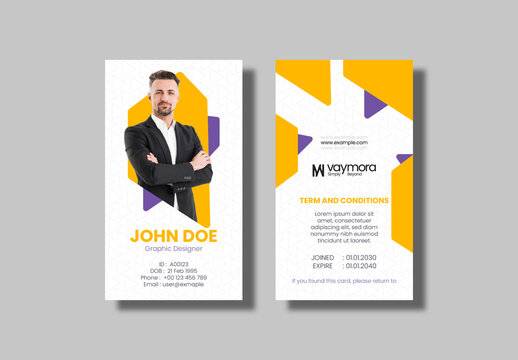 Corporate ID Card Template Modern Employee Identity Card Design