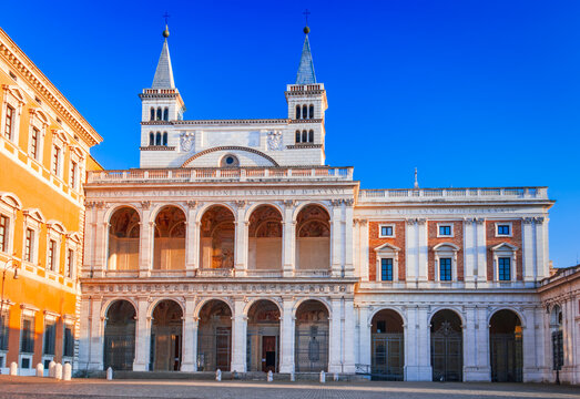 Rome, Italy. John Paul II Square and Lateran Cathedral