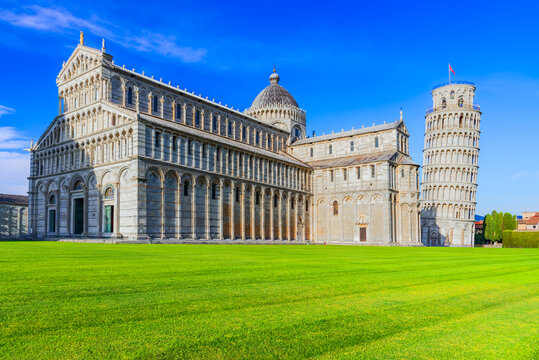 Pisa, Italy. Campo dei Miracoli and Leaning Tower, Tuscany.