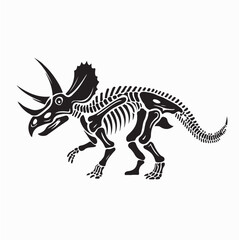 Minimalist Triceratops Skull Logo Design Creative Prehistoric Fossil Vector © Edo