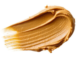 Fototapeta premium Rich, textured creamy peanut butter smear, a delicious and smooth spread isolated on transparent background, perfect for culinary designs PNG
