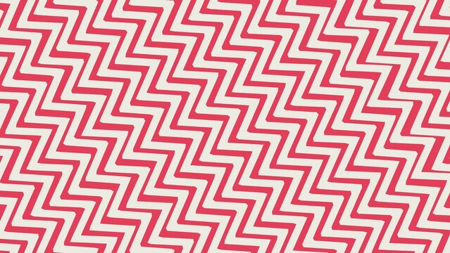 Geometric Zigzag Pattern in Red and White
