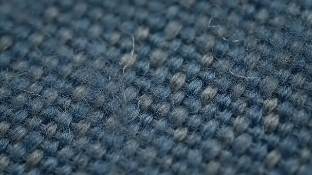 Close-up of blue denim fabric texture.