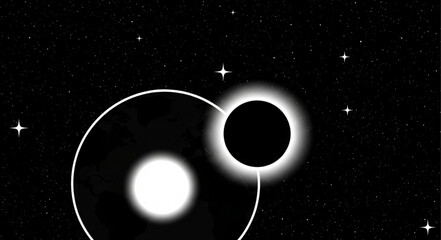 Celestial bodies in the vastness of space during an eclipse. © Syeh