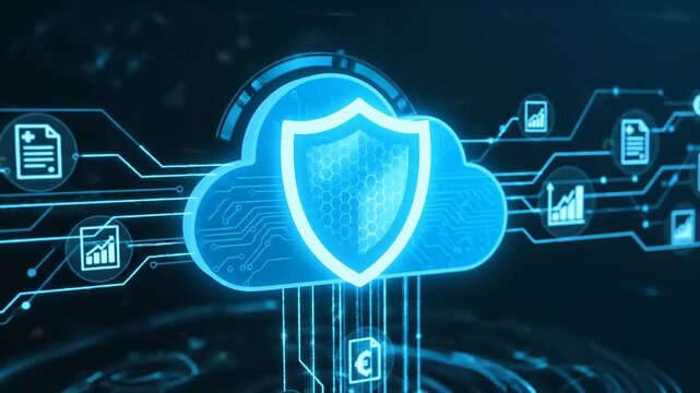 Cloud Computing Security Technology Icon.