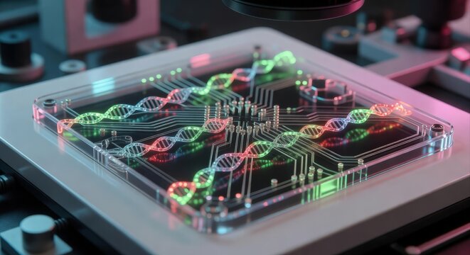 DNA Biochip Platform with Illuminated Genetic Circuits