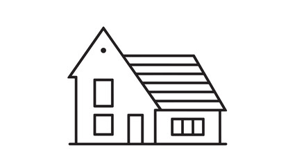 Fototapeta premium House icon with simple outline design and clear geometric shapes, representing residential property for real estate or housing concepts.