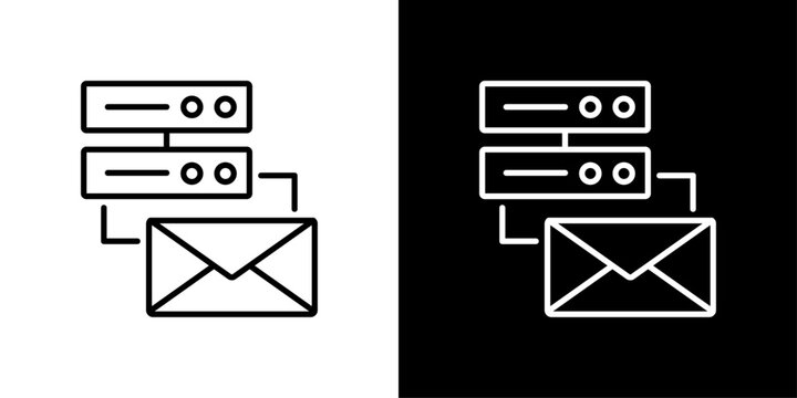 Email Hosting Icon Sheet Black And White